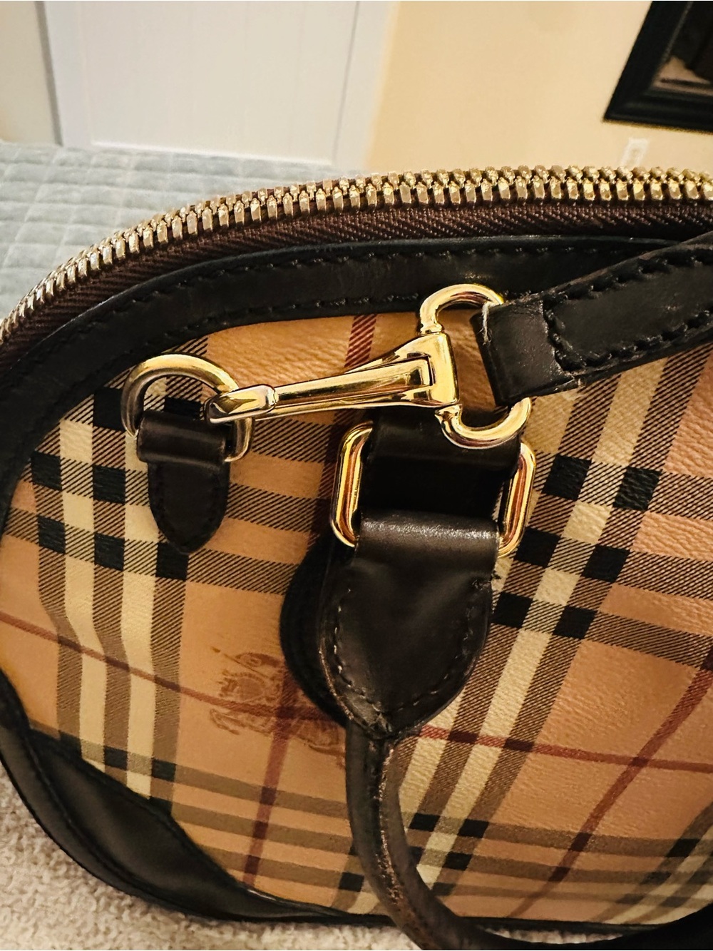 Vintage Burberry Haymarket Check Orchard Dome Satchel - Picture 12 of 15